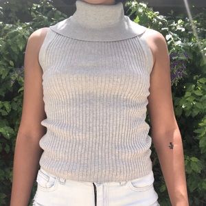 NWT: Francesca’s Silver Sleeveless Turtleneck